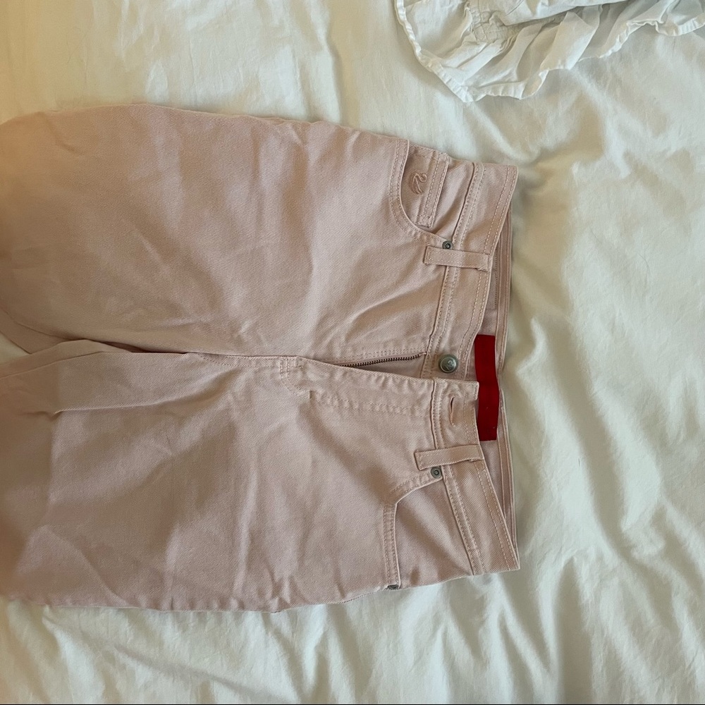 Gloria Vanderbilt high waisted light pink jeans